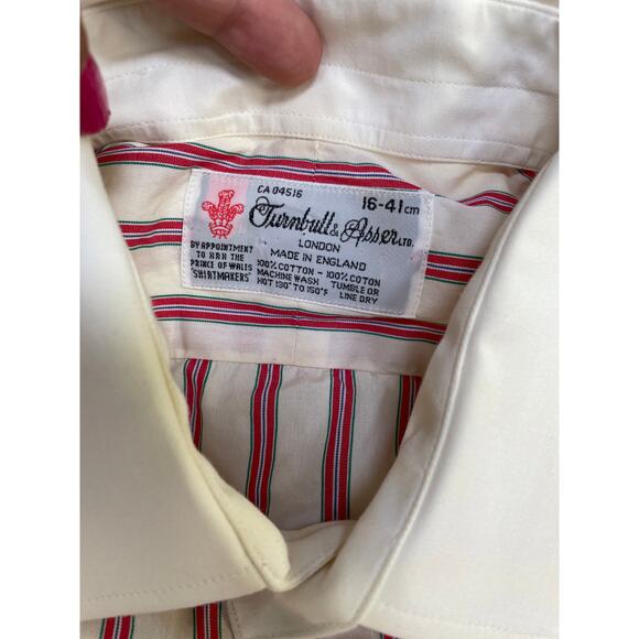 Vintage Turnbulls & Asser ltd %100 Cotton Mens Dress Stripped Shirt 16/41cm - Picture 5 of 8